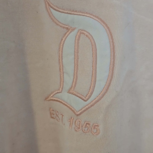 Disney Parks Peach Floral Sleeve Velour Embroidered Disneyland Spirit Jersey XS - Picture 5 of 10